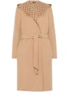 Gucci Reversible Wool Silk Blend Coat Gg In Pink