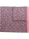 Gucci Gg Wool Scarf In Pink