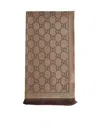 Gucci Gg Wool Scarf In Brown