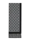 Gucci Flanner Black New Moon Wool Scarf