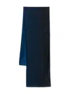 Gucci Rectangular Wool-silk Blend Scarf With Ombre Effect In Blue