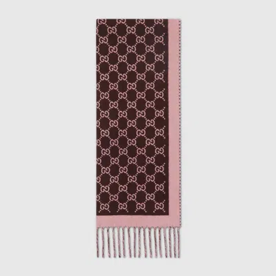 Gucci Fringed Scarf In Brown
