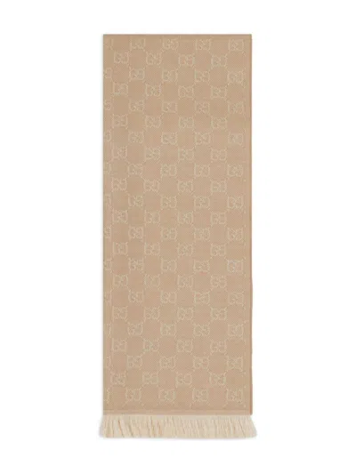 Gucci Gg Wool Scarf In Orange