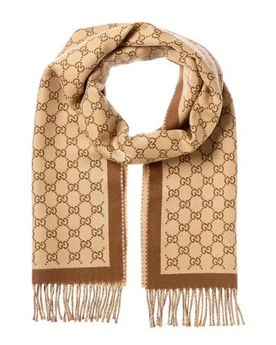 Gucci Gg Wool Scarf In Multi