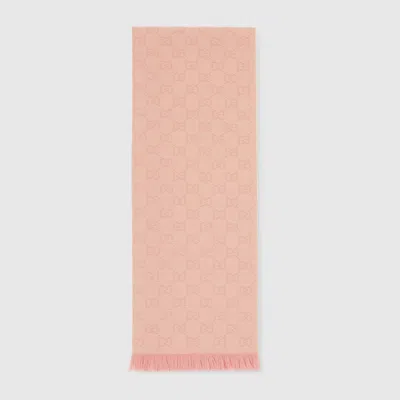 Gucci Gg Wool Scarf In Pink