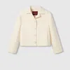 Gucci Gg Jacquard Cropped Jacket In Neutral
