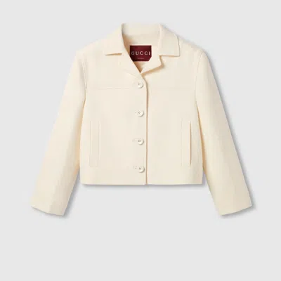 GUCCI GUCCI GG WOOL SILK CRÊPE JACQUARD JACKET