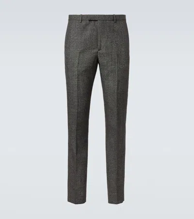Gucci Gg Wool Straight Pants In Gray