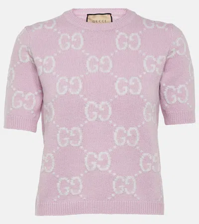 Gucci Gg Wool Top In Pink