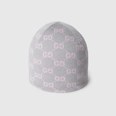 Gucci Gg Wool Viscose Lamé Jacquard Hat In Grey