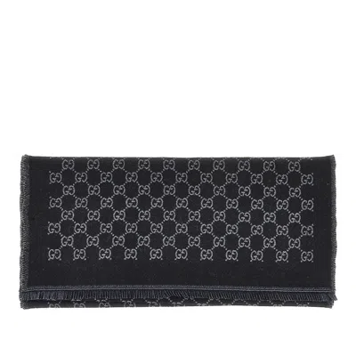 Gucci Gg Wool-blend Scarf In Black