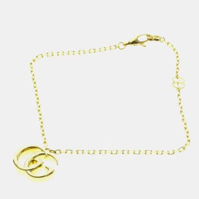Pre-owned Gucci Gg Yellow Gold 18k No Stone Charm Bracelet Gold