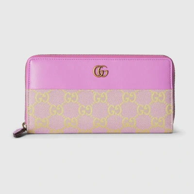 Gucci Gg Zip-around Wallet In Pink