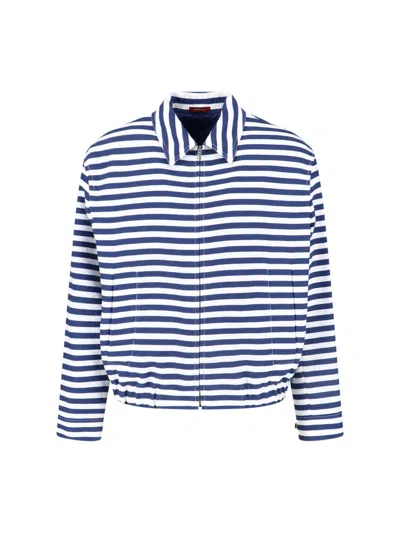 Gucci 'gg' Zip Jacket In Blue