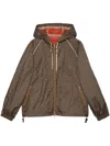 Gucci Double G Slouch-hood Jacket In Brown