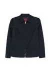 Gucci Checkered Jacket Collared Neck Front Pockets In Blue