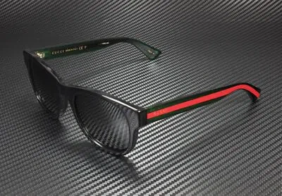 Pre-owned Gucci Gg0003s 006 Round Oval Black Grey 52 Mm Men's Sunglasses In Gray