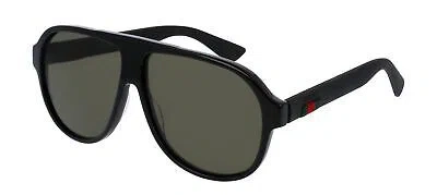 Pre-owned Gucci Gg0009s-001 Aviator Black In Green