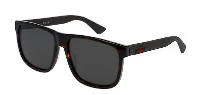 Pre-owned Gucci Gg0010s-003 Havana Brown In Gray