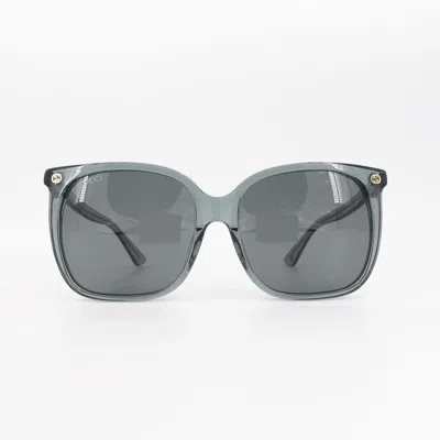 Pre-owned Gucci Gg0022 Oversized Acetate Sunglasses Gray Os