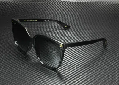 Pre-owned Gucci Gg0022s 001 Black Cat Eye Women's Authentic Sunglasses 57mm In Gray