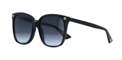 Pre-owned Gucci Gg0022s Black/grey Shaded (001) Sunglasses