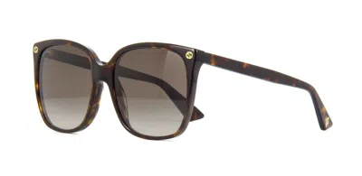 Pre-owned Gucci Gg0022s Havana/brown Shaded (003 N) Sunglasses