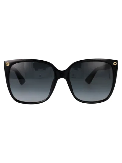 Gucci Gg0022s Sunglasses In 001 Black Black Grey