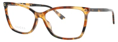 Gucci Gg0025o Acetate Eyeglasses Frame 56-14-140 In Yellow
