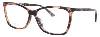 Gucci Gg0025o Acetate Eyeglasses With Case, Size 58-14-140 In Orange