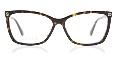 Gucci Gg0025o Women's Glasses, Tortoiseshell, Size 56 In Brown