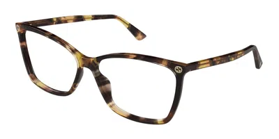 Gucci Gg0025o Women's Glasses, Tortoiseshell, Size 58 In Green