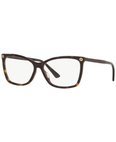 Gucci Gg0025o002 Women's Oval Eyeglasses In Havana