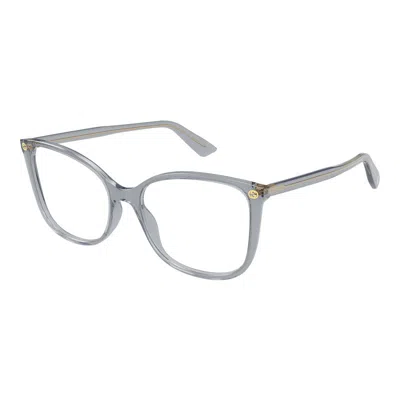 Gucci Gg0026o Shiny Transparent Denim Blue Mini Eyeglasses In Gray