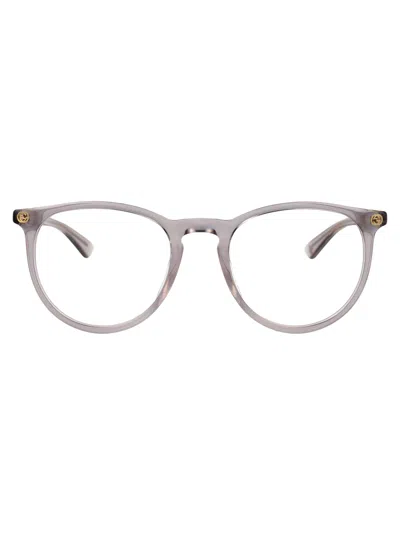 Gucci Gg0027o Glasses In Gold-gold-transparent