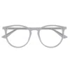 Gucci Gg0027o-010light-blue-light-blue-transparent In Gray