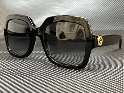Pre-owned Gucci Gg0036sn 001 Black Square 54 Mm Women's Sunglasses In Gray