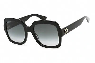 Pre-owned Gucci Gg0036sn 001 Sunglasses Black Frame Grey Lenses 54mm In Gray