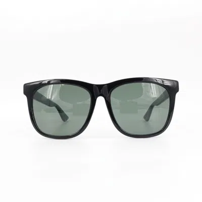 Pre-owned Gucci Gg0057 Square Sunglasses Black Green Os