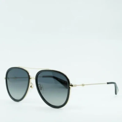 Pre-owned Gucci Gg0062s 011 Gold/grey Polarized 57-17-140 Sunglasses In Gray