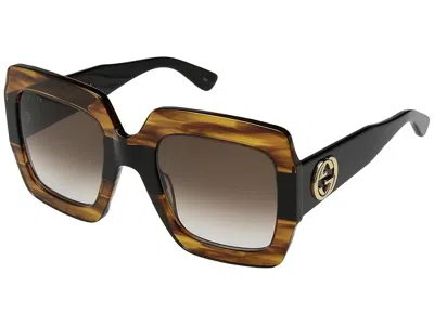 Gucci Gg0178s Fashion Women's Sunglasses Havana/brown, Acetate/plastic