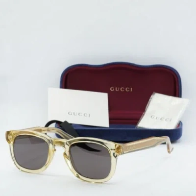 Pre-owned Gucci Gg0182s 006 Brown/grey 49-24-145 Sunglasses In Gray
