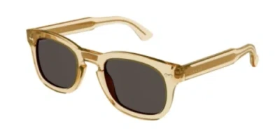 Pre-owned Gucci Gg0182s-006 Rectangle Brown In Gray