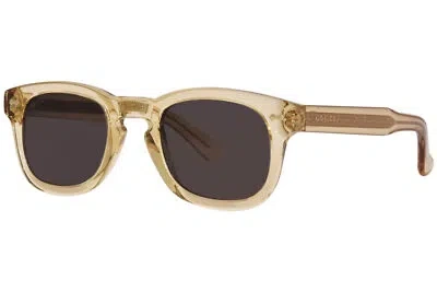 Pre-owned Gucci Gg0182s 006 Sunglasses Brown/grey Lenses Square Shape 49mm In Gray