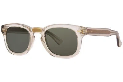 Pre-owned Gucci Gg0182s 007 Sunglasses Brown/green Square Shape 49mm
