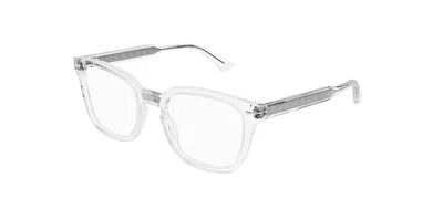 Pre-owned Gucci Gg0184o 012 Crystal Square Unisex Eyeglasses In Clear