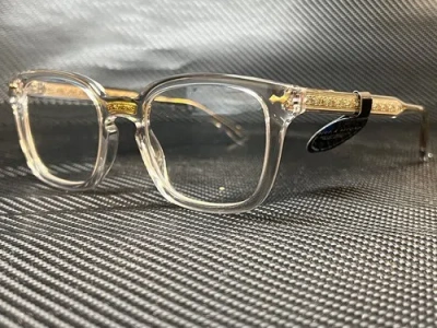 Pre-owned Gucci Gg0184s 001 Grey Rectangle 50 Mm Unisex Sunglasses In Clear