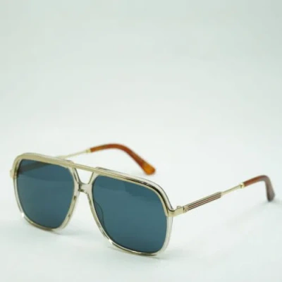 Pre-owned Gucci Gg0200s 004 Brown/blue 57-14-145 Sunglasses
