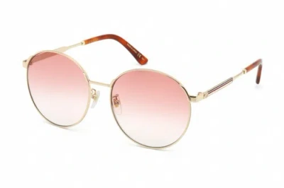 Pre-owned Gucci Gg0206sk 004 Shiny Endura Gold / Orange Gradient 58-17-140 Sunglasses N... In Pink