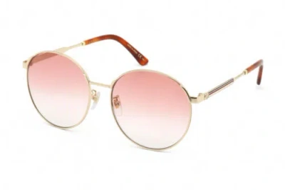 Pre-owned Gucci Gg0206sk 004 Shiny Endura Gold / Orange Gradient 58-17-140 Sunglasses In Pink